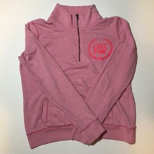 Victoria Secret Love Pink Half Zip Collar Hoodie